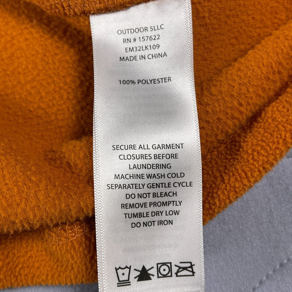 Eddie Bauer Fleece Pullover Mens XL Orange 1/4 Zip Lightweight Outdoor - Picture 11 of 12